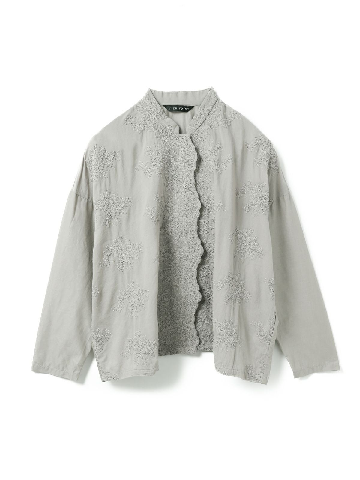 mizuiro ind レーススタンドカラーワイドシャツ mizuiro ind レーススタンドカラーワイドシャツ｜ MARcourt ONLINE