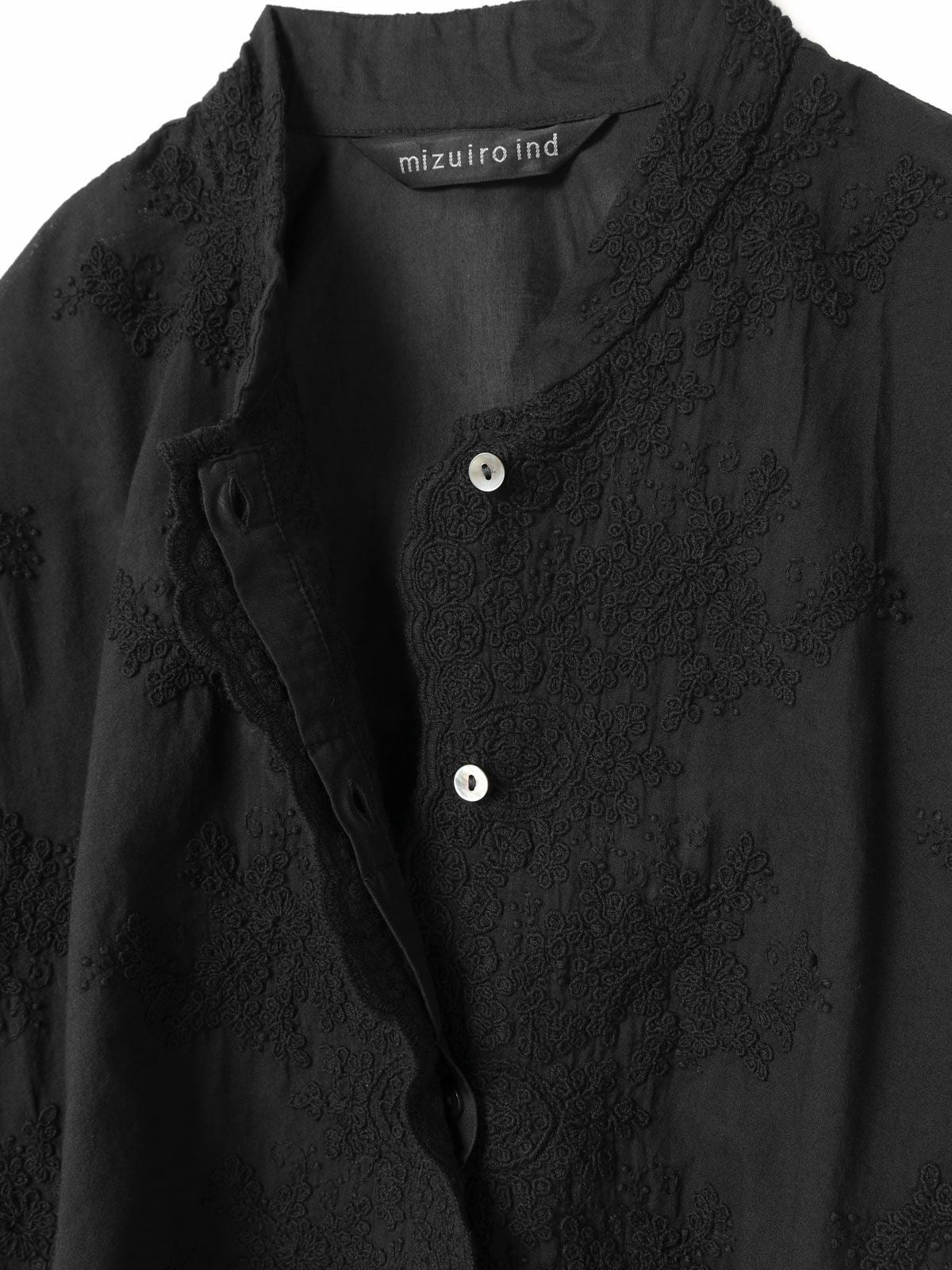 mizuiro ind レーススタンドカラーワイドシャツ｜ MARcourt ONLINE