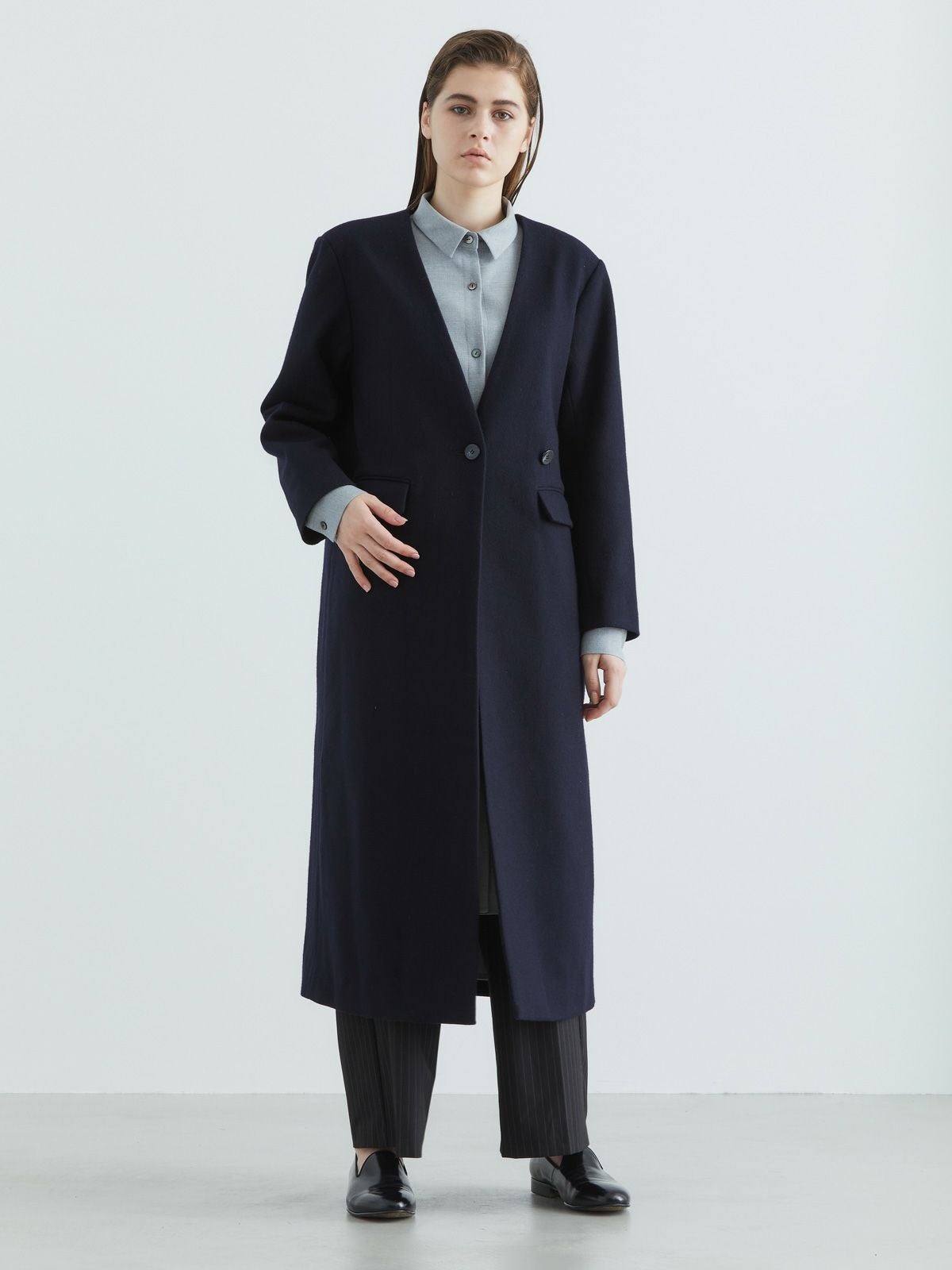 MIDIUMISOLID ベルト付きロングドレープコート｜ MARcourt ONLINE