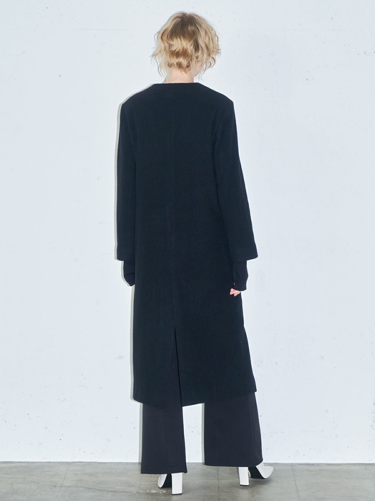 MIDIUMISOLID for Ladies ノーカラーロングコート(3-1546/3-1547/3