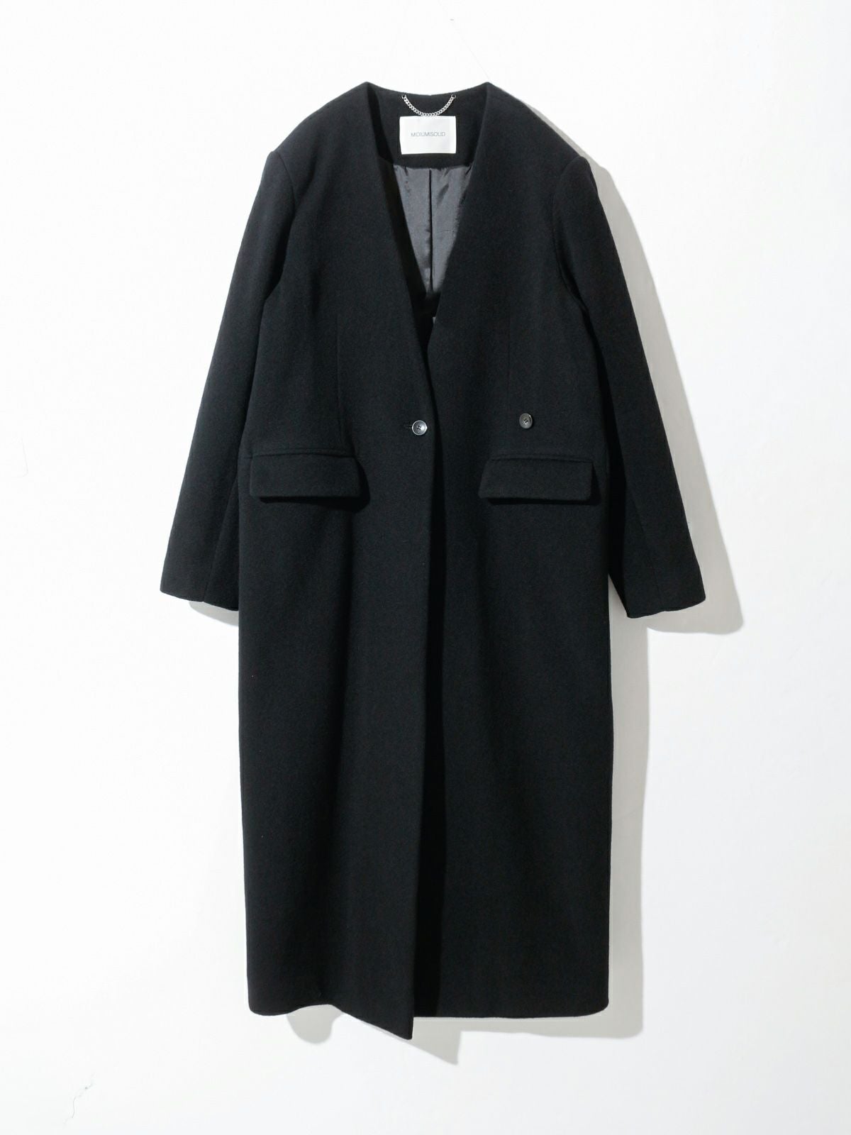 MIDIUMISOLID for Ladies ノーカラーロングコート(3-1546/3-1547/3