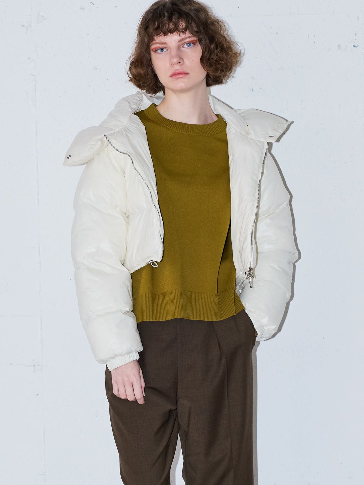 MIDIUMISOLID for Ladies フーデッドパディングブルゾン(3-1457/3-1458