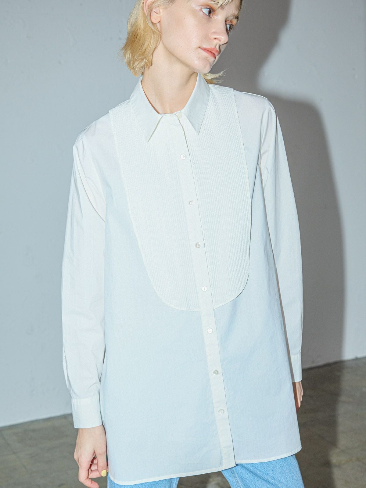 MIDIUMISOLID for Ladies ピンタックヨークシャツ【3-1034