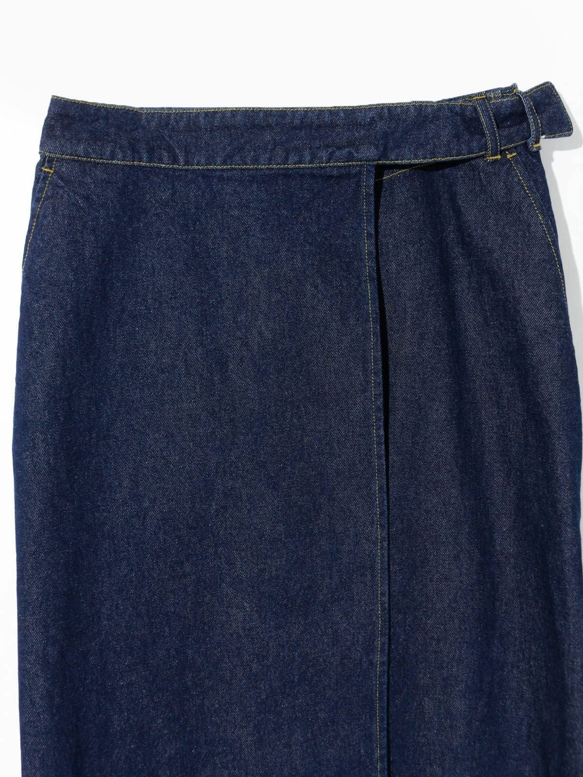 MIDIUMISOLID for Ladies デニムラップスカート(インディゴ)[A