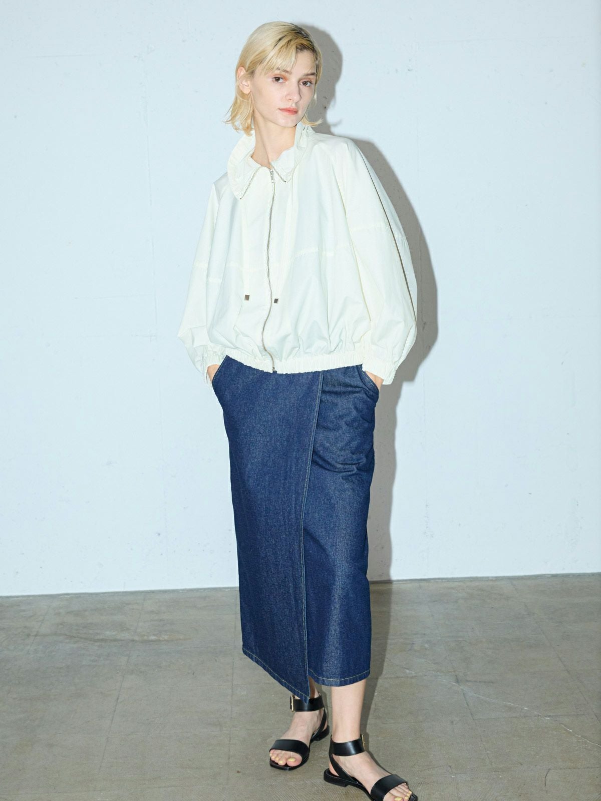 MIDIUMISOLID for Ladies ハイネックジップアップブルゾン【3-1164