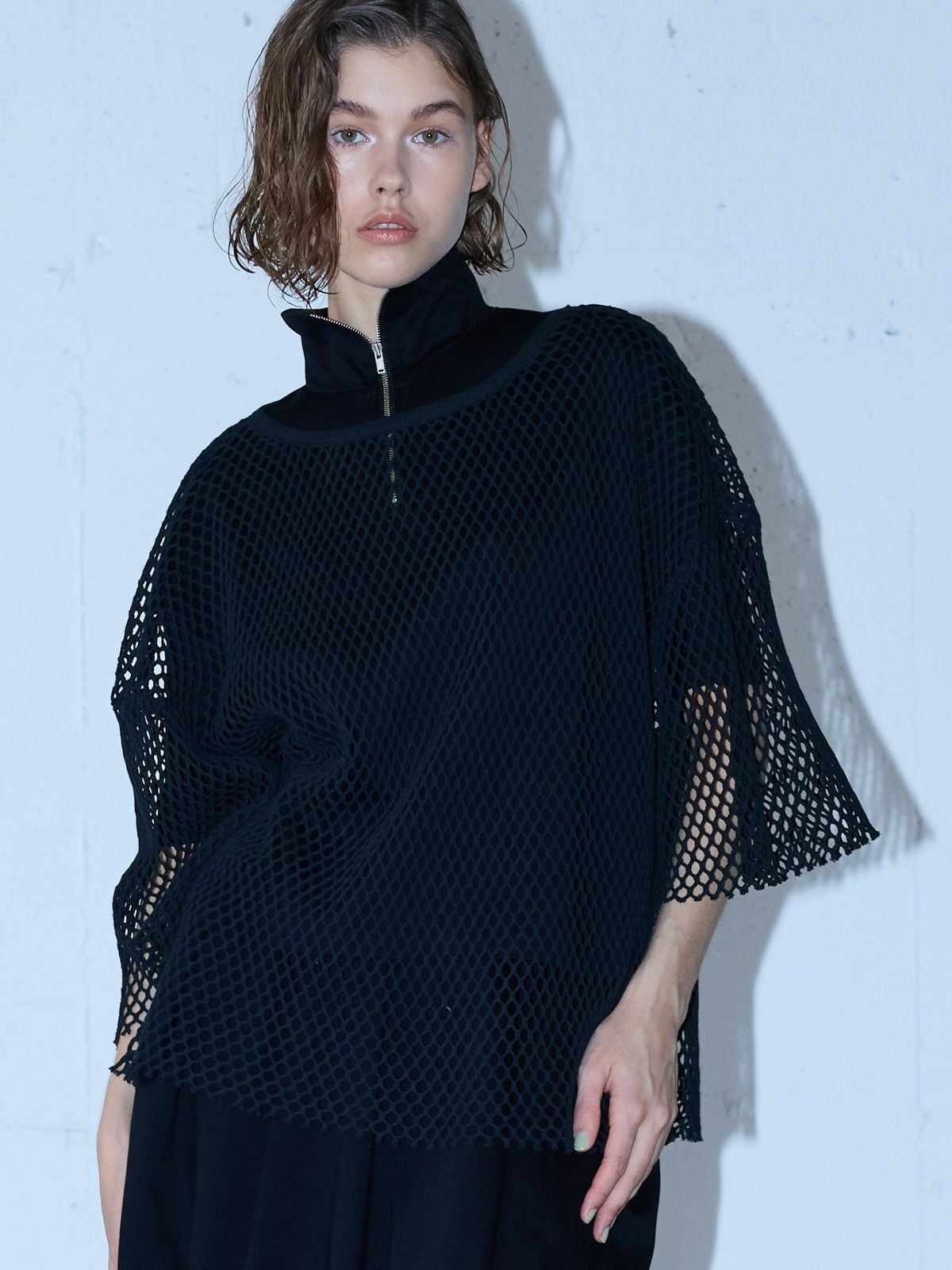 MIDIUMISOLID for Ladies メッシュワイドプルオーバー【3-1571