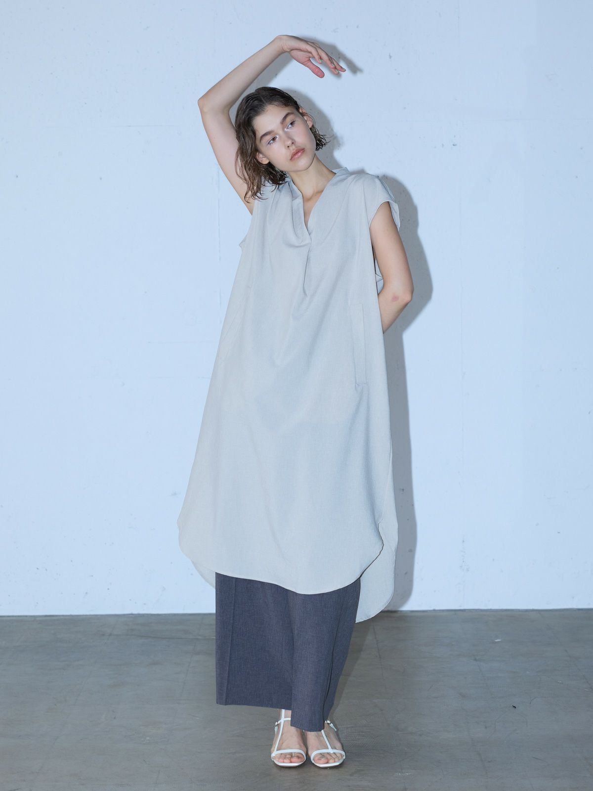 洋楽 V.A. MIDIUMISOLID for Ladies ハイウエストタックパンツ【3-1322