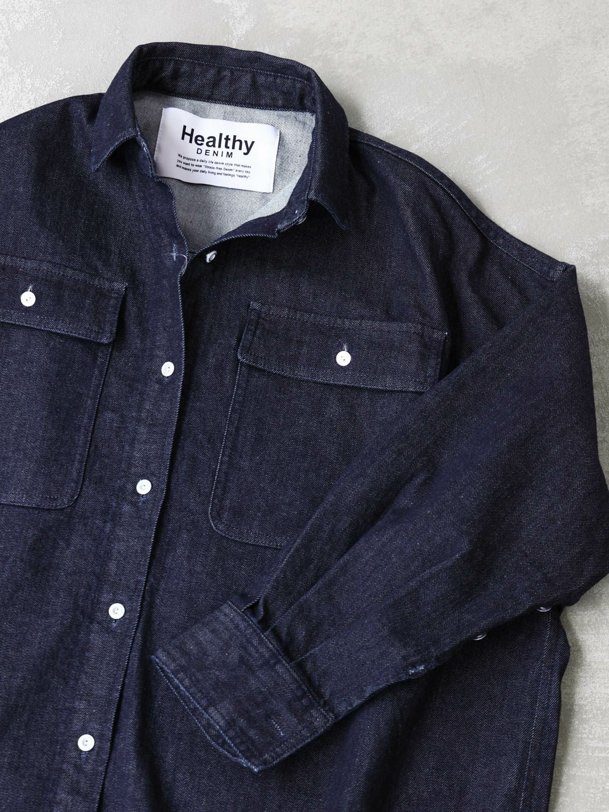 MIDIUMISOLID x Healthy DENIM ビッグシャツ Almond｜ MARcourt ONLINE