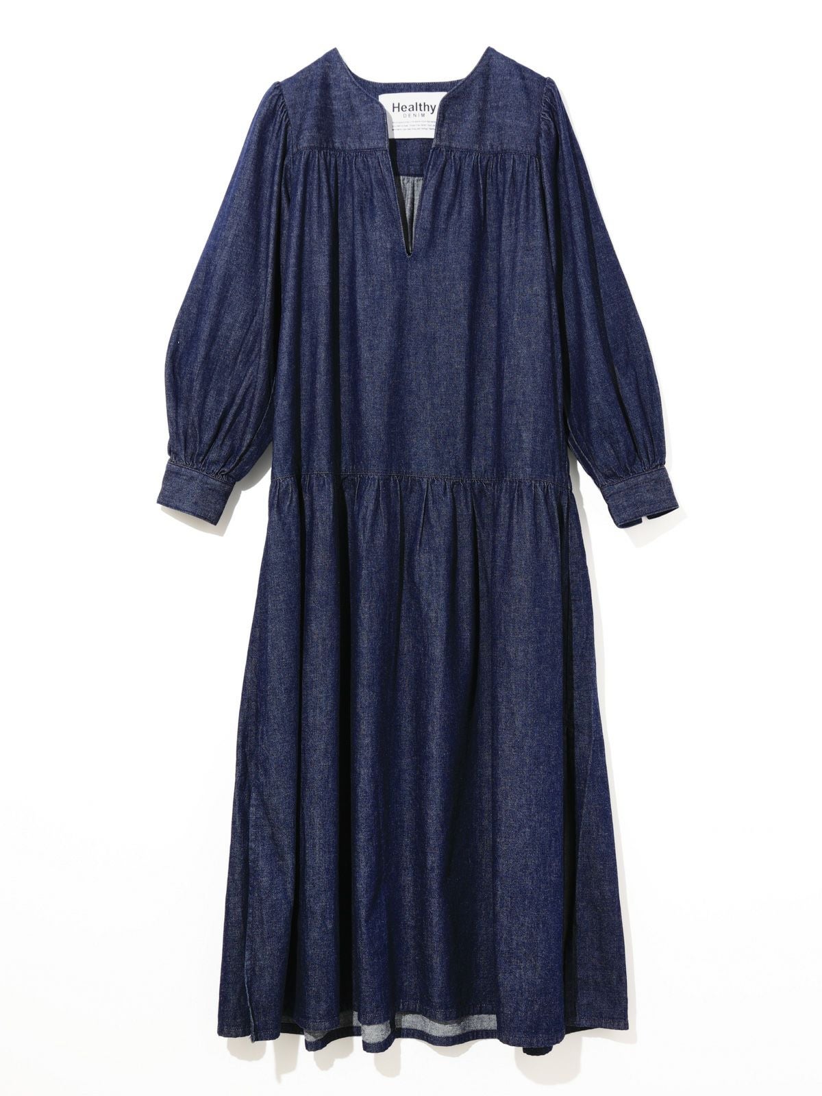MIDIUMISOLID x Healthy DENIM ティアードワンピース Lychee【3-8265