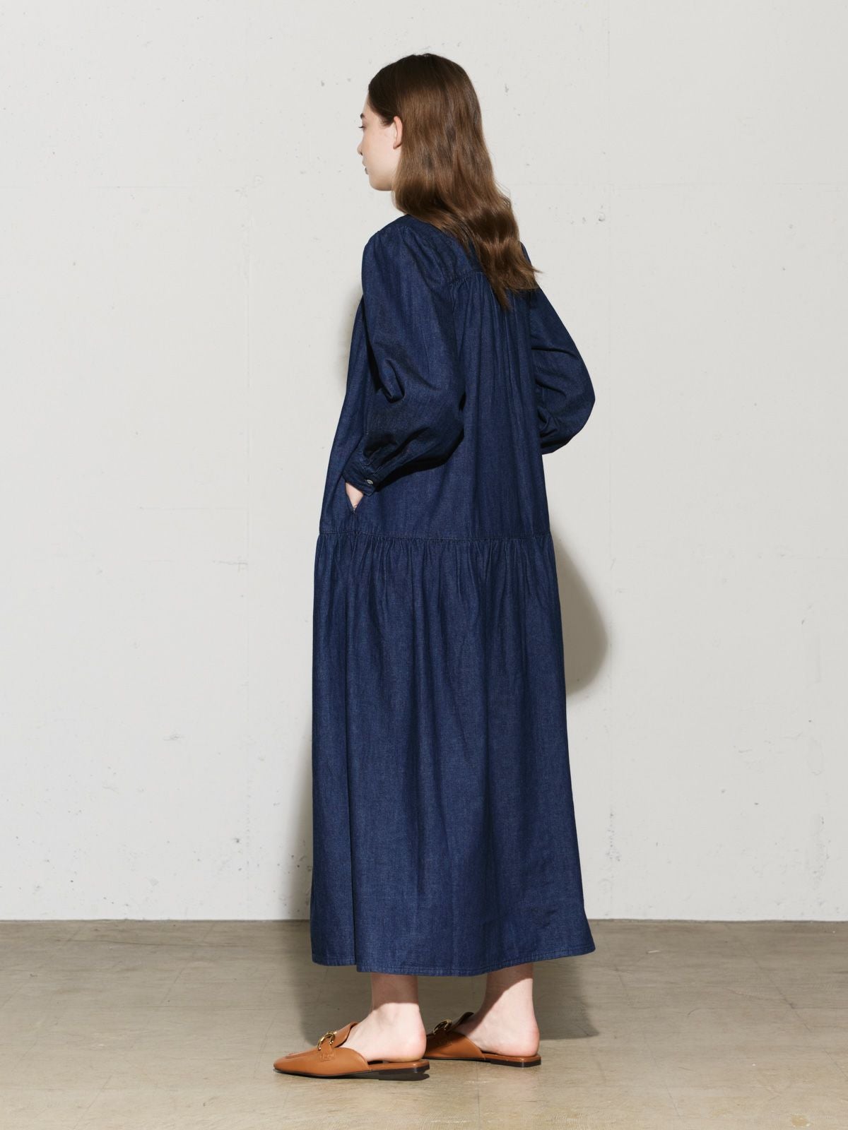 MIDIUMISOLID x Healthy DENIM ティアードワンピース Lychee【3-8265