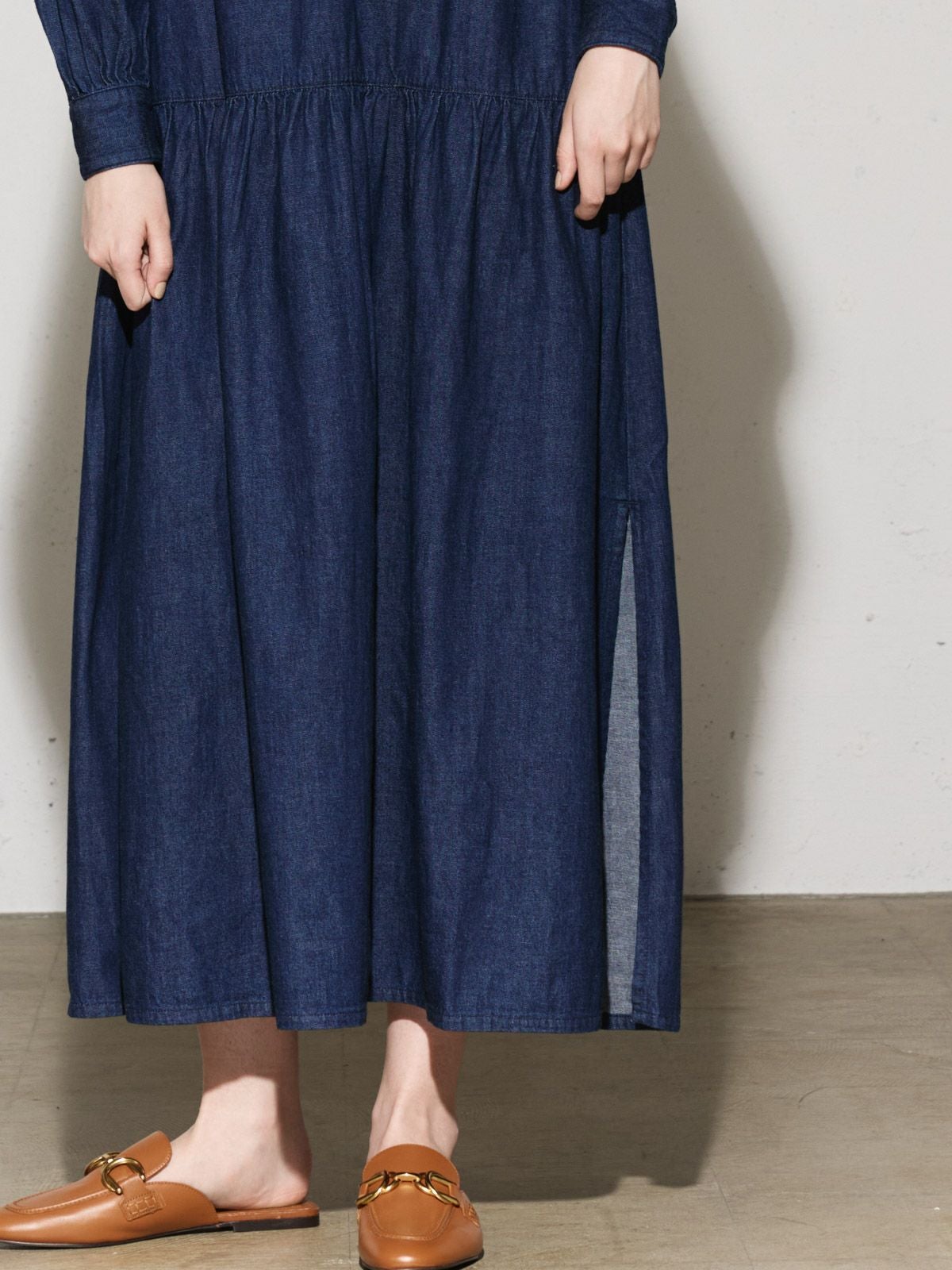 MIDIUMISOLID x Healthy DENIM ティアードワンピース Lychee【3-8265