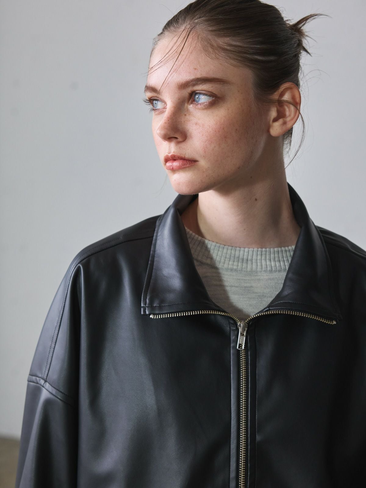 MIDIUMISOLID オーバーサイズシンセティックレザーブルゾン｜ MARcourt