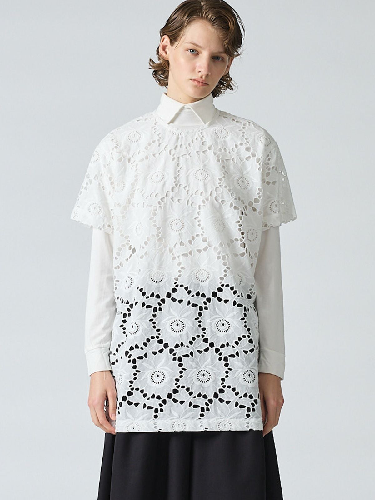 mizuiro ind レースクルーネックチュニックシャツ｜ MARcourt ONLINE