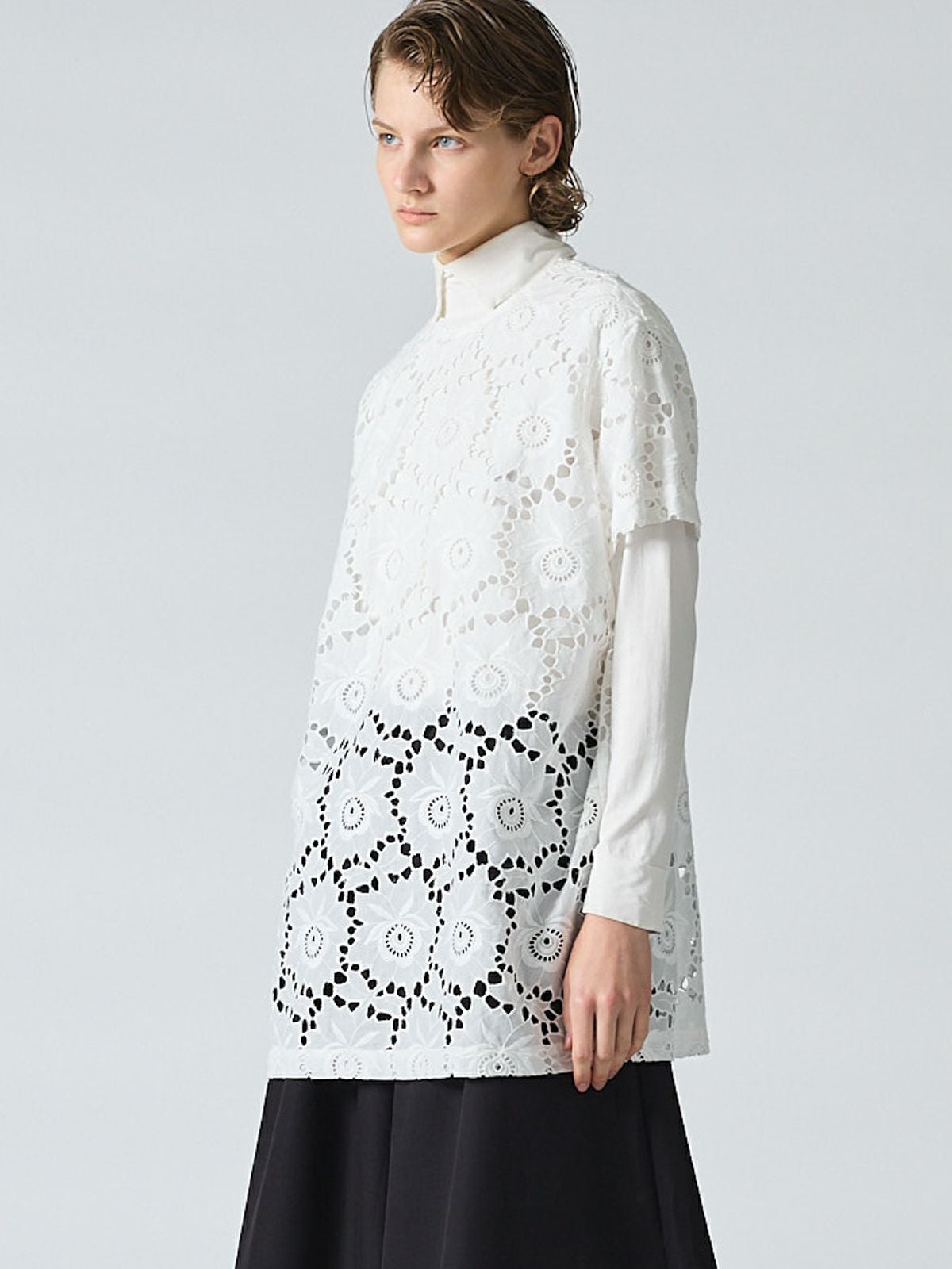 mizuiro ind レースクルーネックチュニックシャツ｜ MARcourt ONLINE