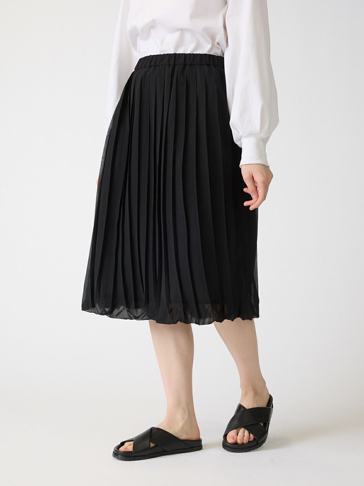 mizuiroind プリーツスカート　ブラック mizuiro ind プリーツバルーンスカート｜ MARcourt ONLINE STORE