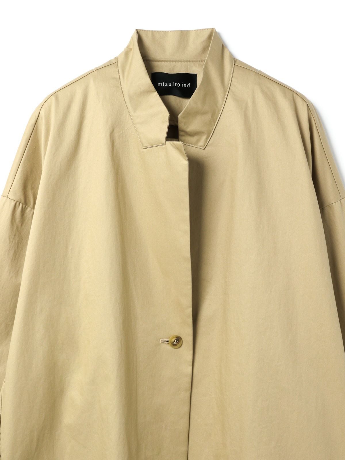 美品　ミズイロインド 24ss スタンドカラーワイドジャケット　ベージュ mizuiro ind スタンドカラーワイドジャケット｜ MARcourt ONLINE STORE