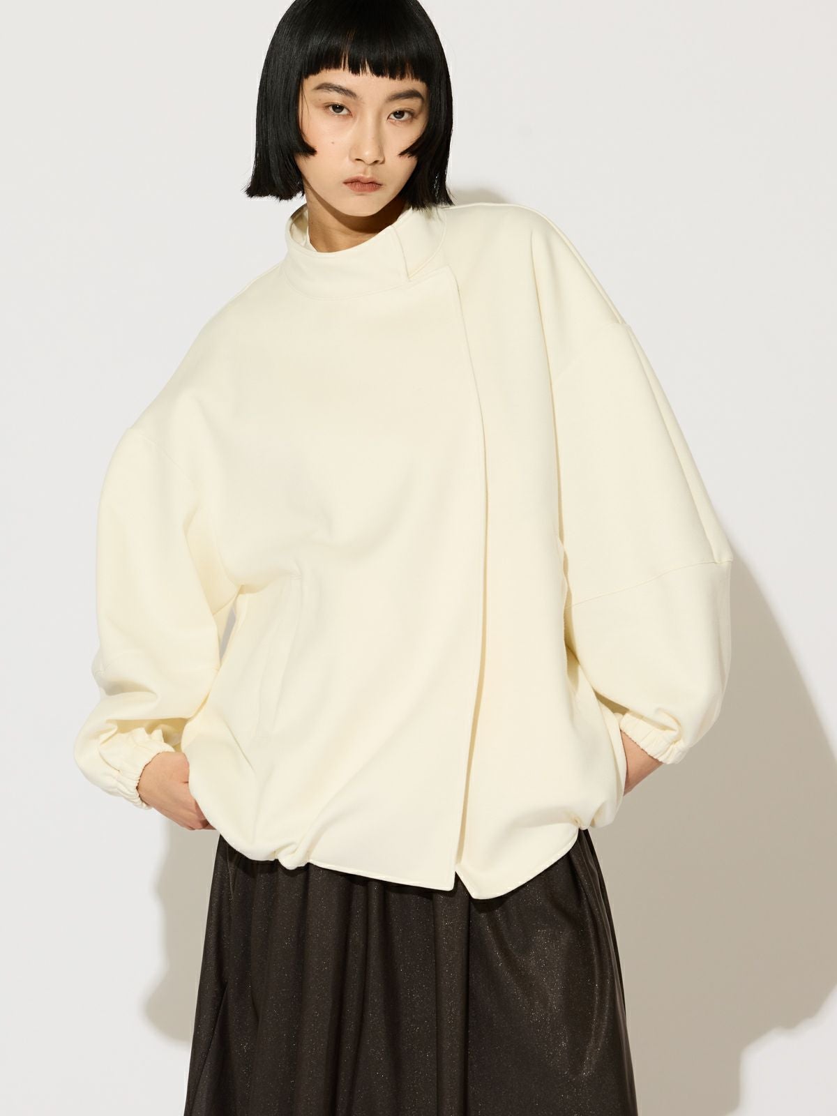 MIDIUMISOLID for Ladies ハイネックジップアップブルゾン【3-1164