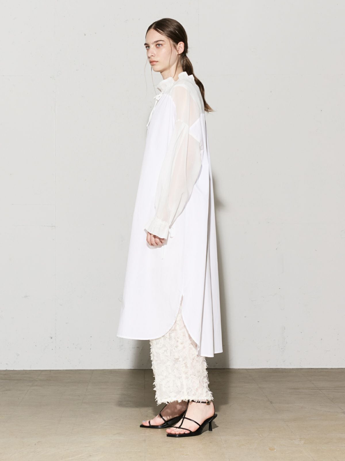 MIDIUMISOLID for Ladies シアー切替シャツワンピース[A]｜ MARcourt