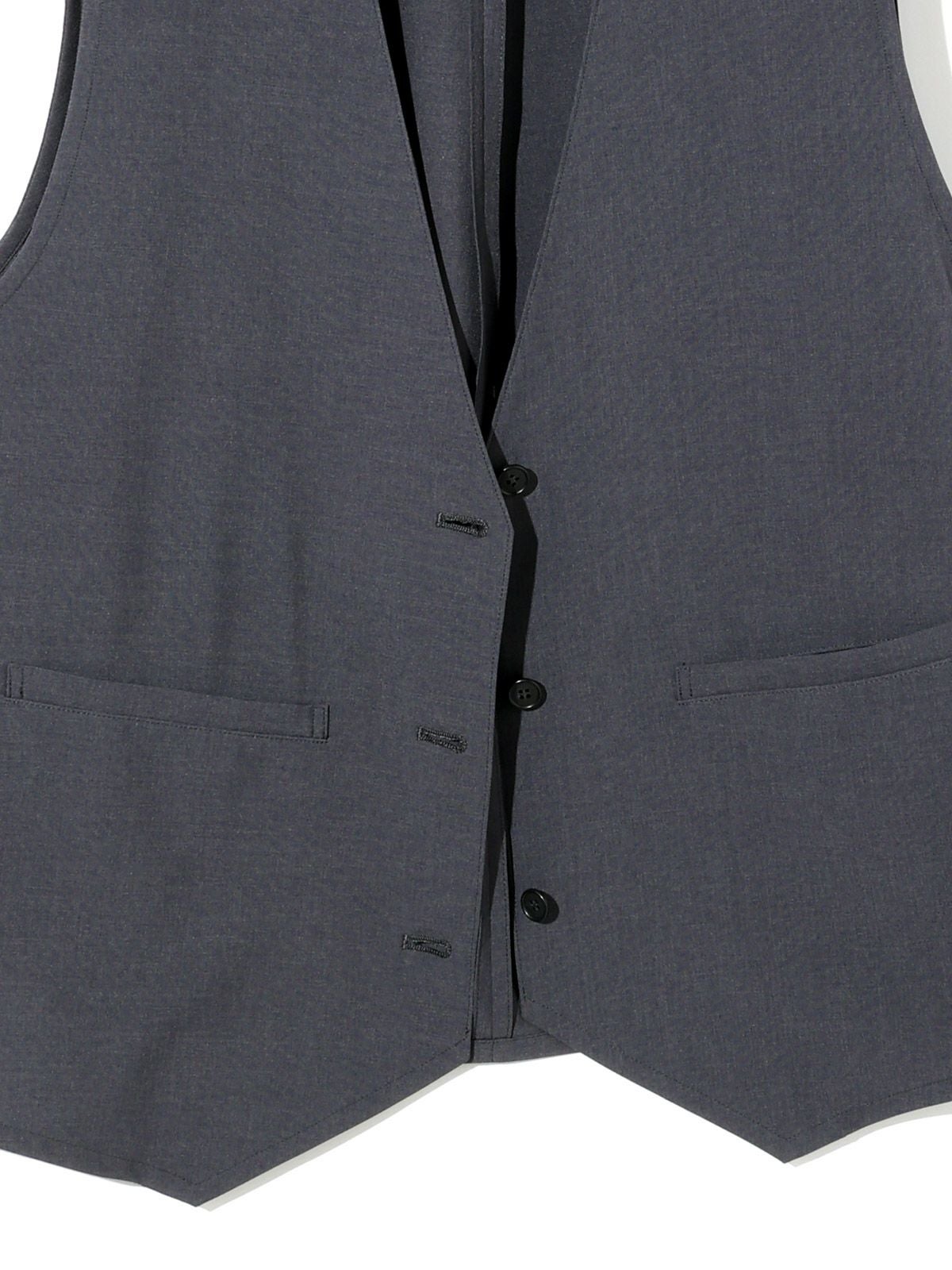 【MIDIUMISOLID】25SS 2-132202 Aラインノーカラーロングジレベスト MIDIUMISOLID for Ladies Aラインノーカラーロングジレ[A]｜ MARcourt