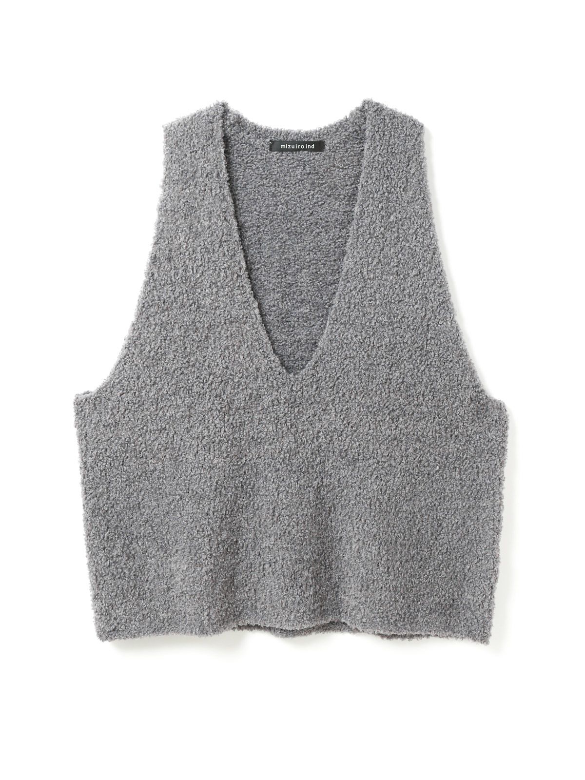 3/9(月)正午販売終了】mizuiro ind へアリーヤーンワイドベスト