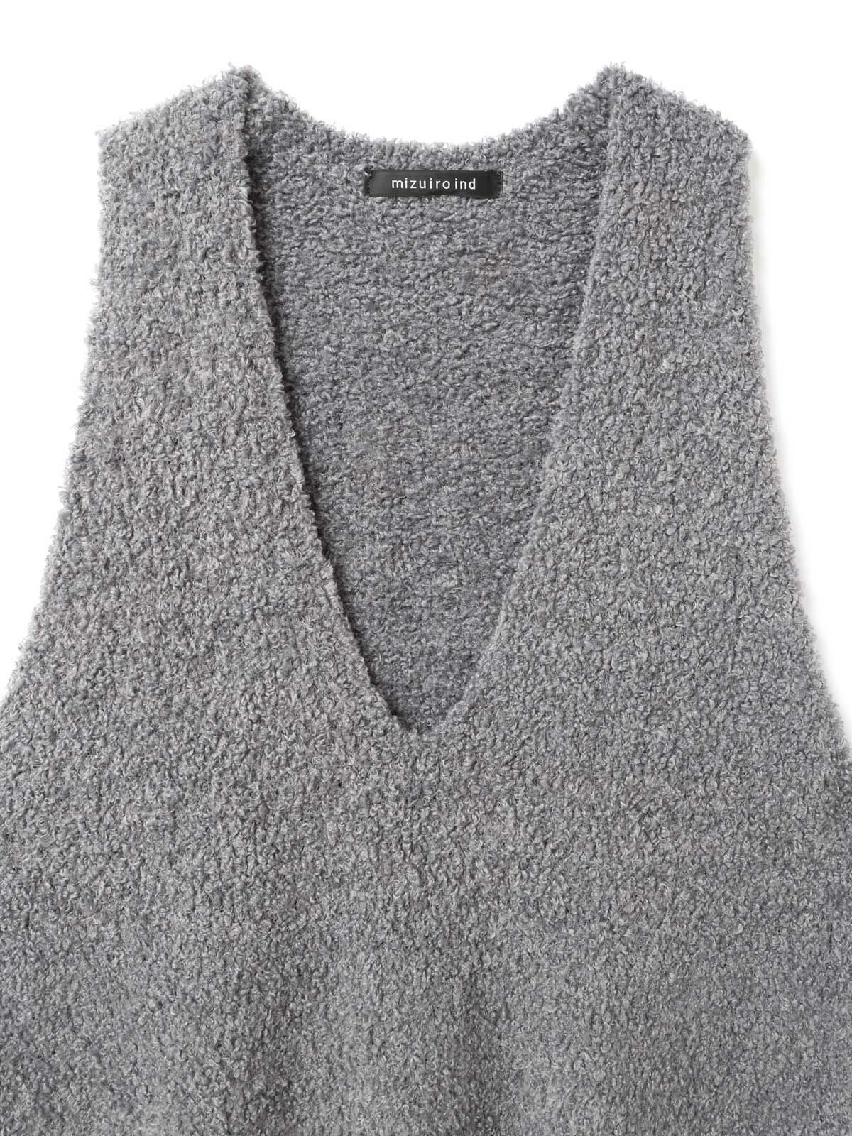 3/9(月)正午販売終了】mizuiro ind へアリーヤーンワイドベスト