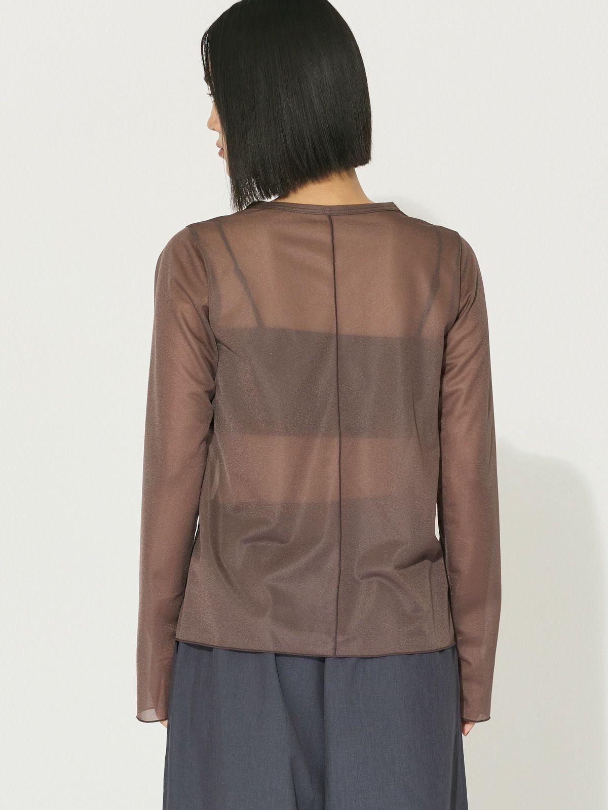 MIDIUMISOLID for Ladies クルーネックシアープルオーバー[A