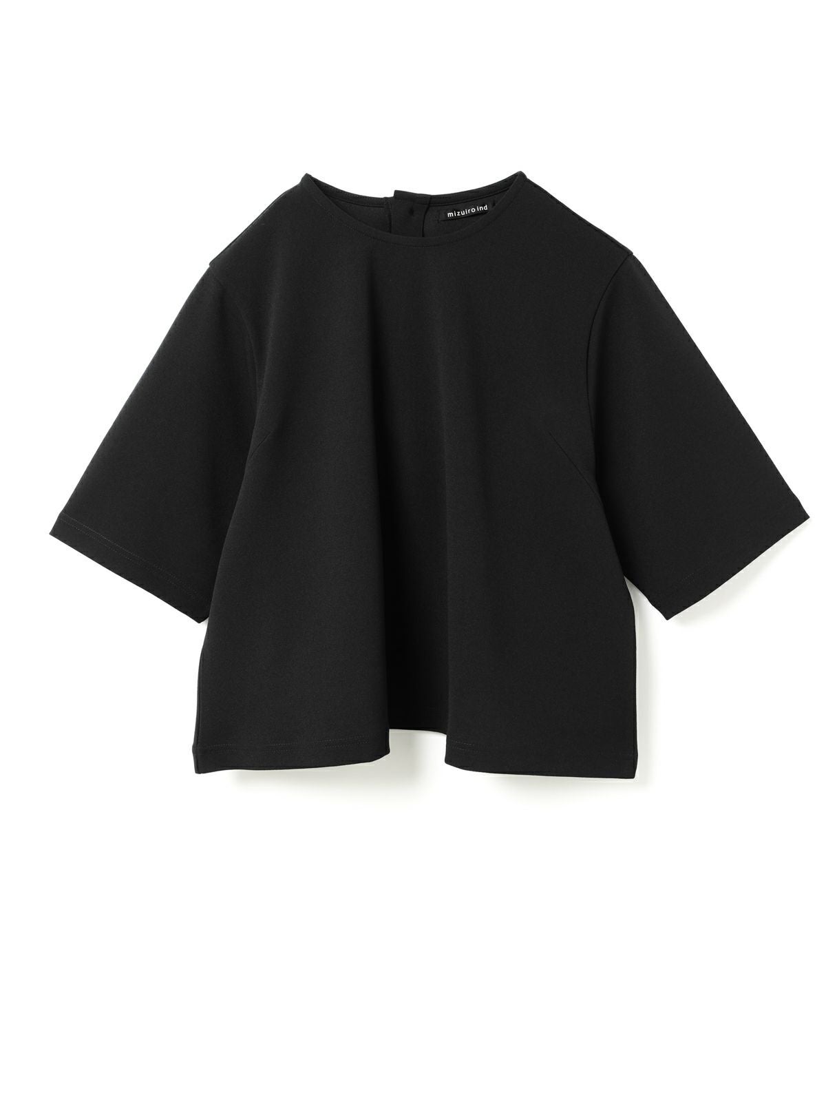 mizuiro ind ジョーゼットハーフスリーブクルーネックプルオーバー