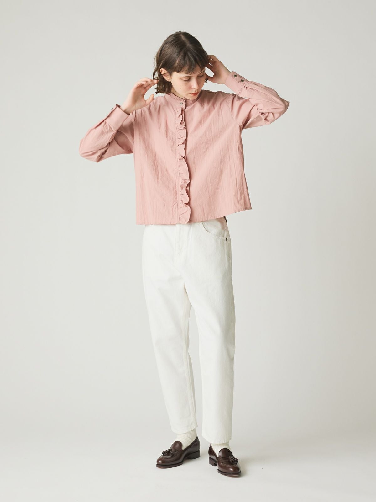 MIMI 綺麗めシャツ美品&春コート MidiUmi フリルショートシャツ｜ MARcourt ONLINE STORE - マーコート