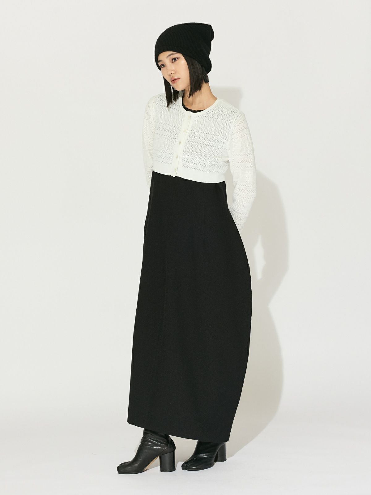 MIDIUMISOLID for Ladies レース編みショートカーディガン[A