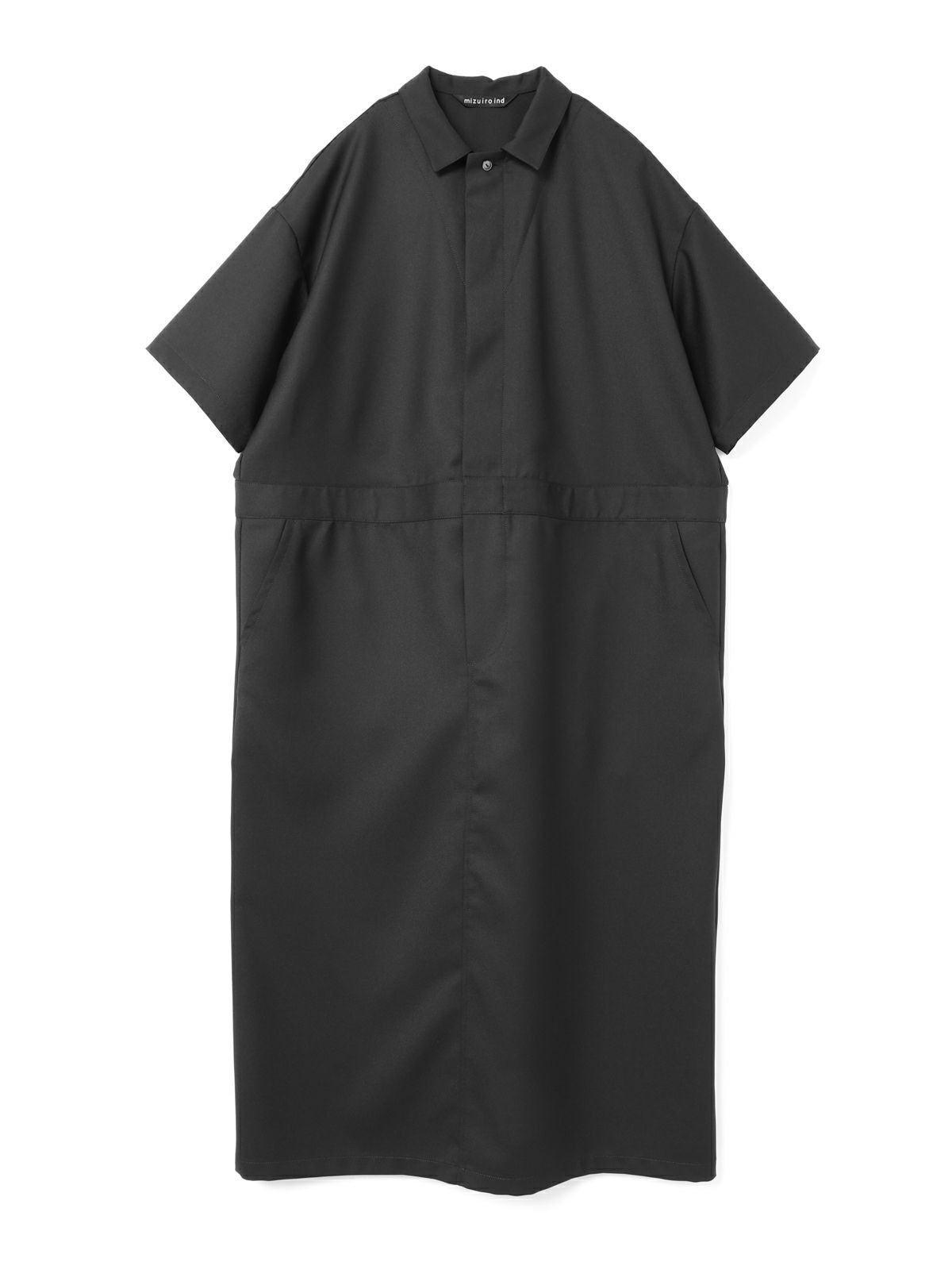 amm：mizuiro ind ブラック 半袖 ペインターライクワンピース mizuiro ind ペインターライクワンピース｜ MARcourt ONLINE STORE