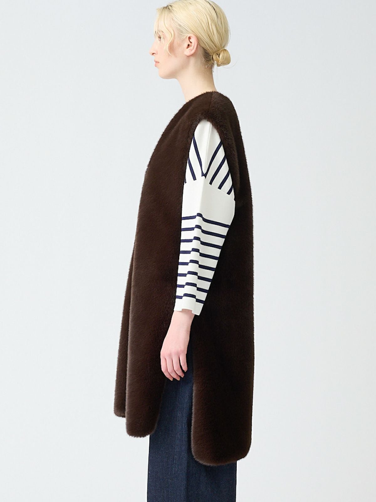 mizuiro ind ファーボアリバーシブルロングベスト｜ MARcourt ONLINE