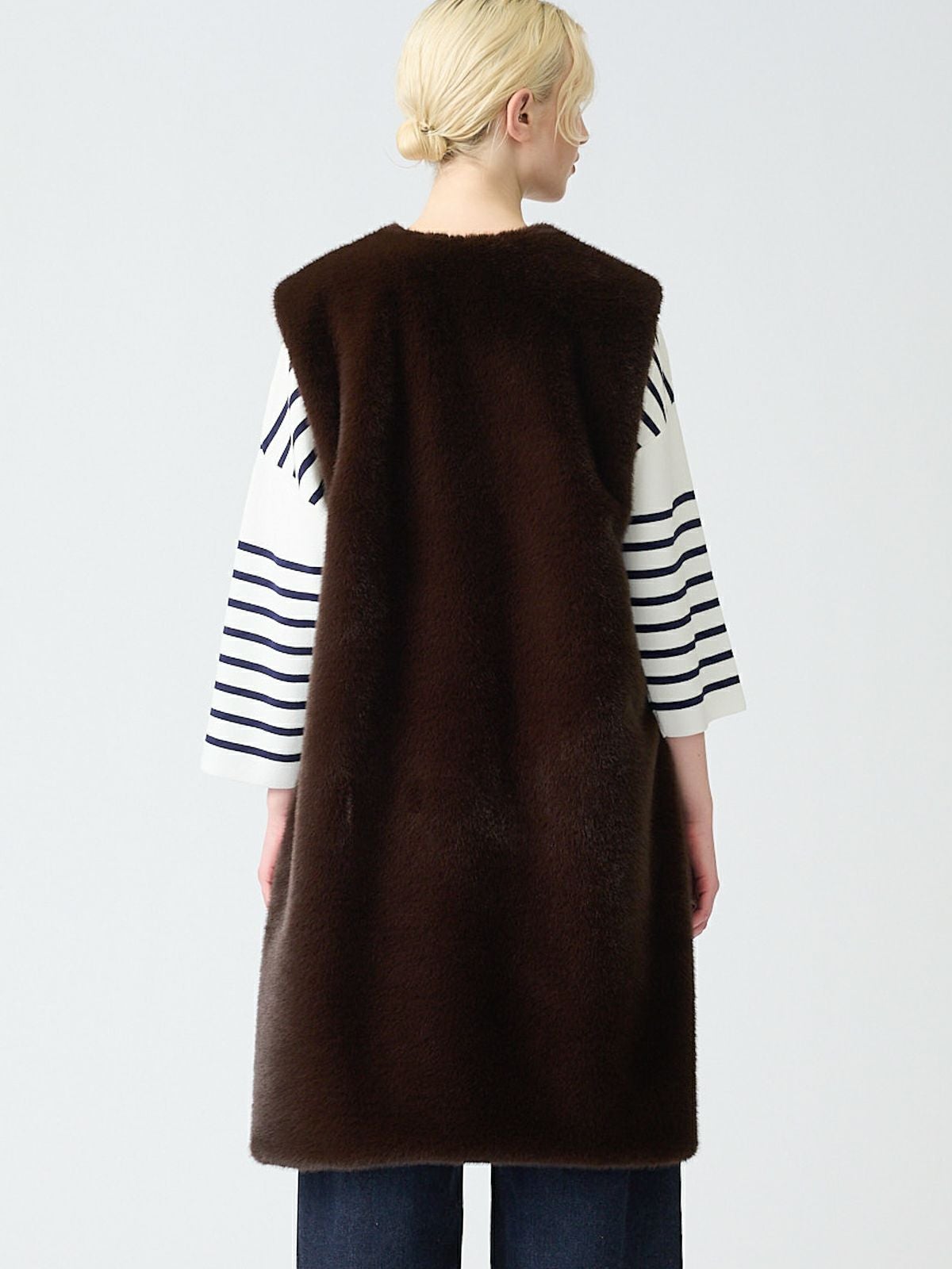 mizuiro ind ファーボアリバーシブルロングベスト｜ MARcourt ONLINE