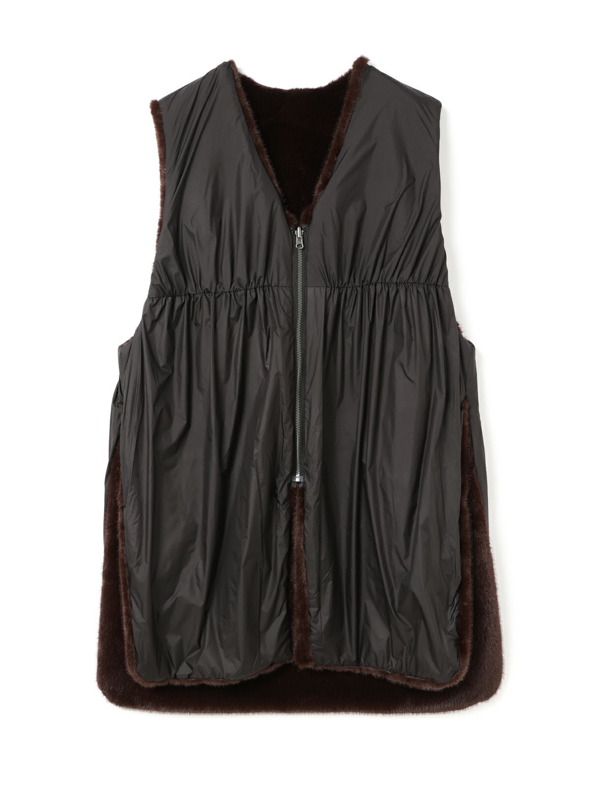 mizuiro ind ファーボアリバーシブルロングベスト｜ MARcourt ONLINE