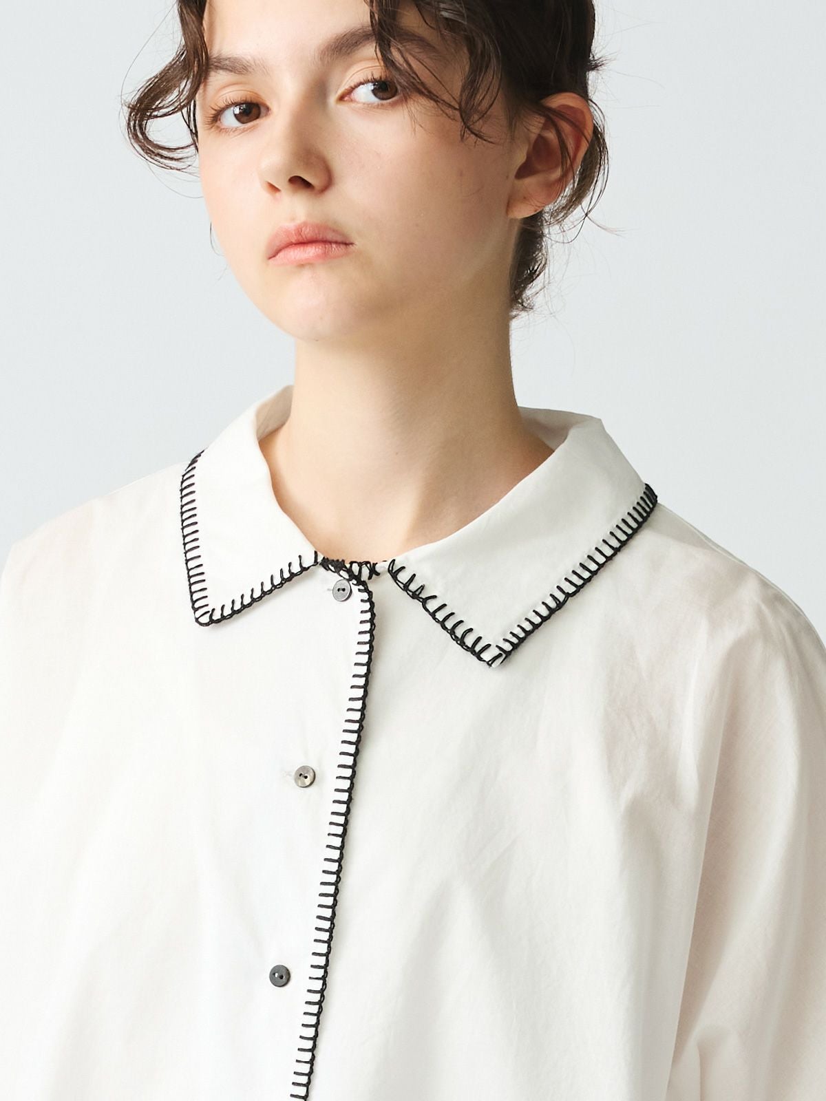 mizuiro ind ブランケットステッチワイドシャツ｜ MARcourt ONLINE