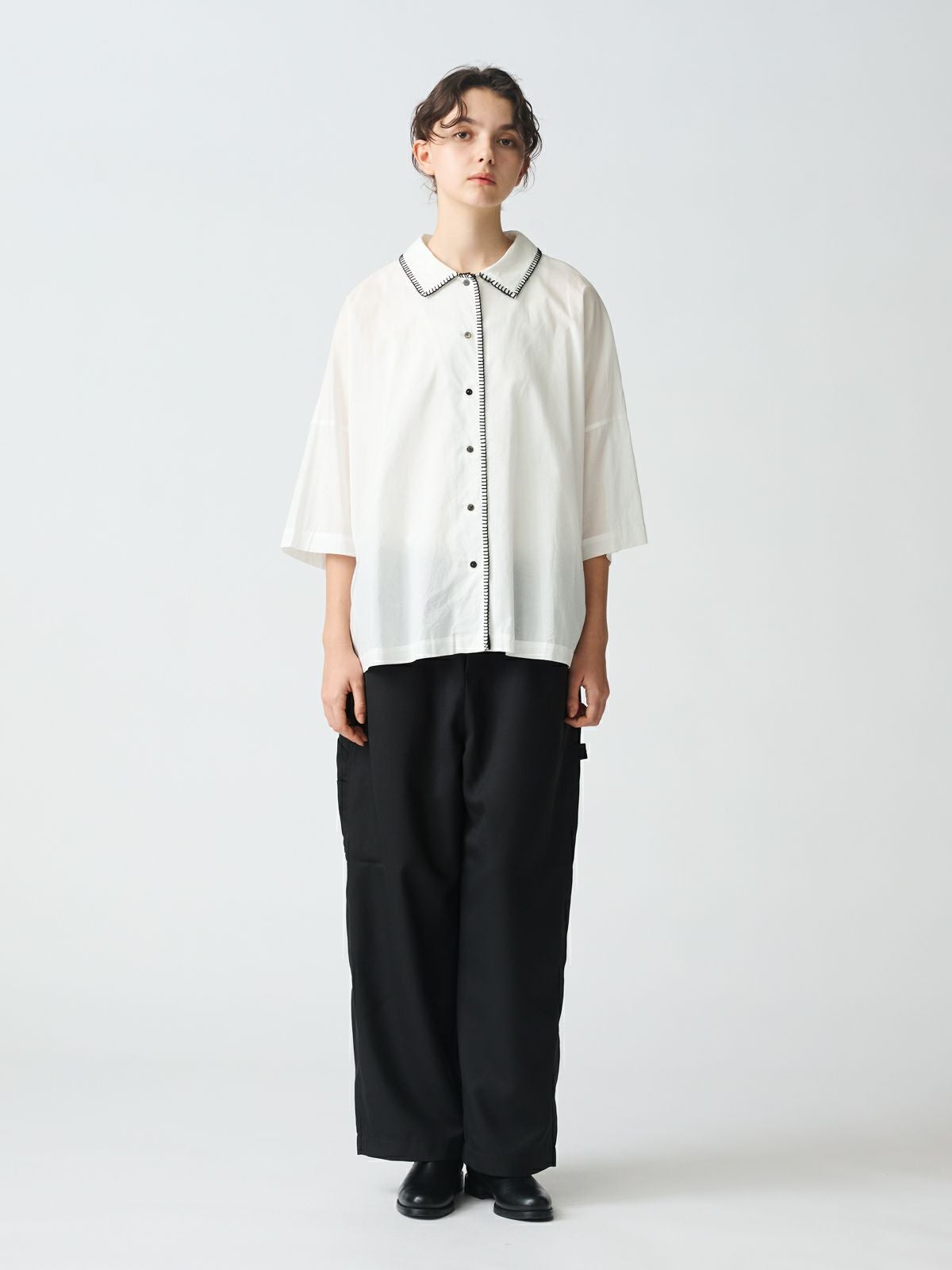 mizuiro ind ブランケットステッチワイドシャツ｜ MARcourt ONLINE