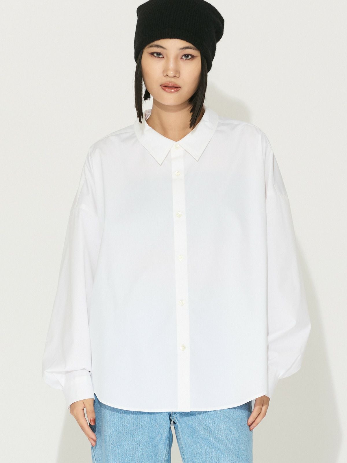 MIDIUMISOLID for Ladies ドロップショルダーワイドシャツ[A