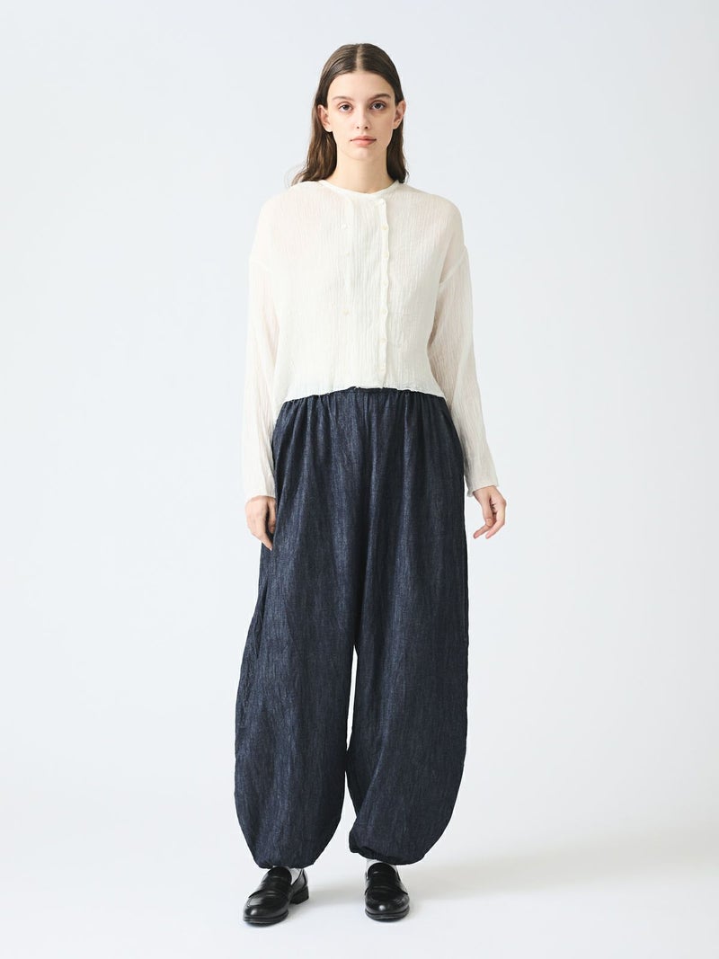mizuiro ind デニムドローストリングボリュームパンツ