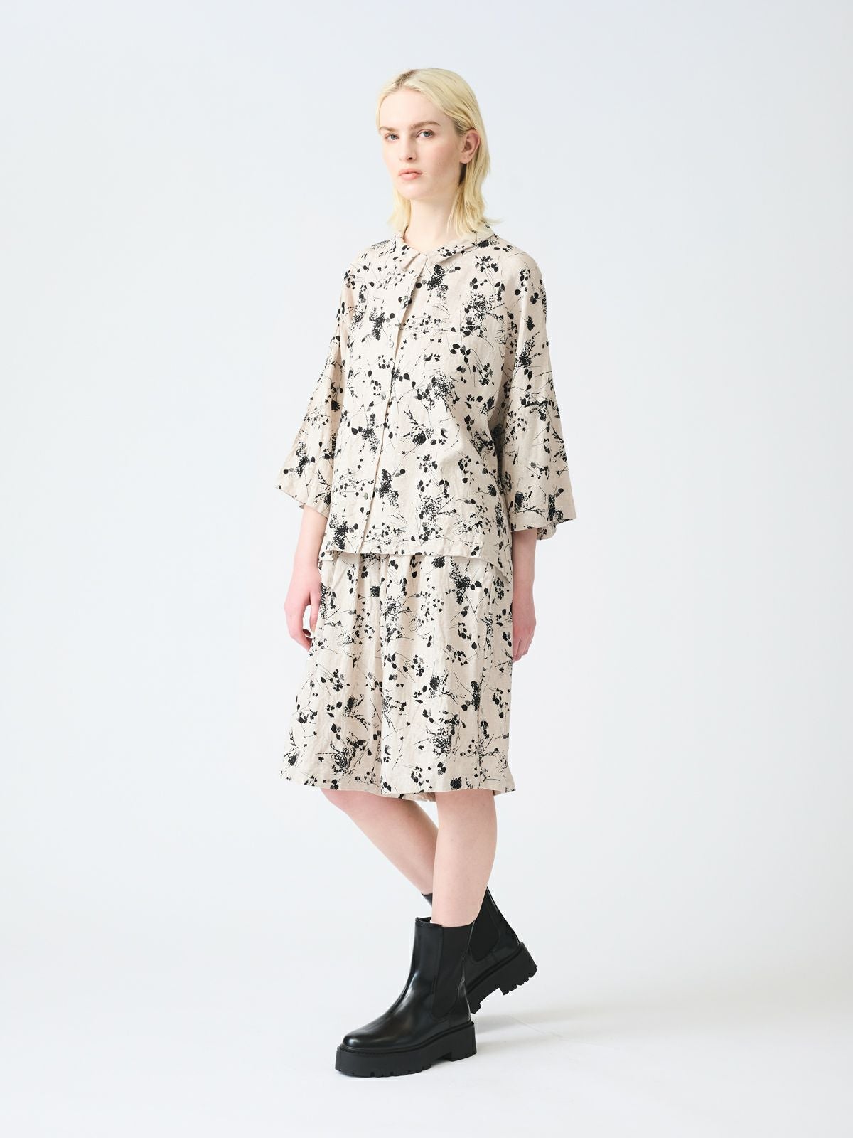 mizuiro ind レーヨンリネンプリントショートパンツ｜ MARcourt ONLINE