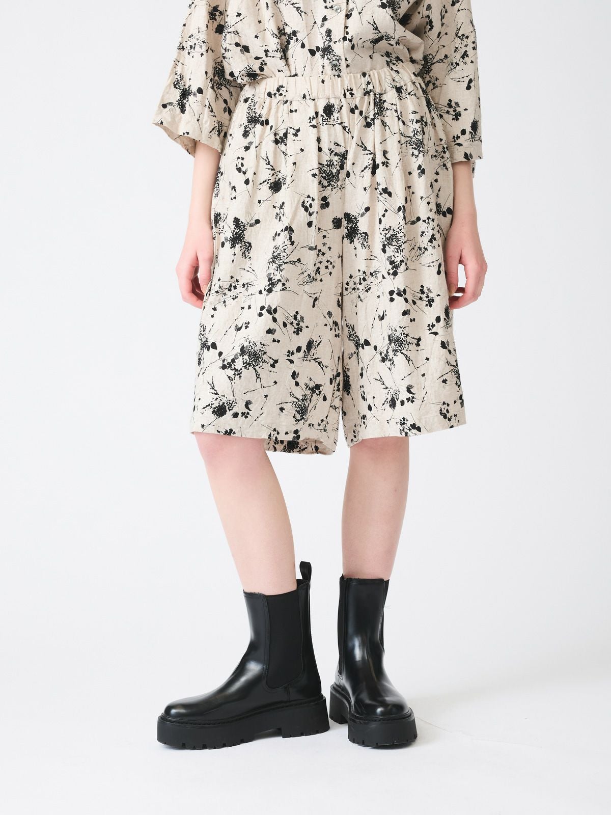 mizuiro ind レーヨンリネンプリントショートパンツ｜ MARcourt ONLINE