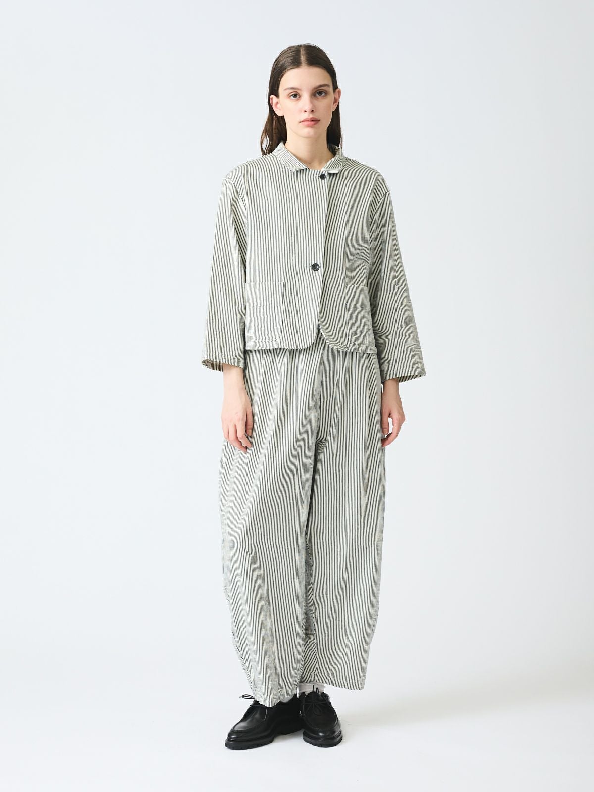 mizuiro ind ヒッコリーワイドテーパードパンツ mizuiro ind ヒッコリーワイドテーパードパンツ｜ MARcourt ONLINE
