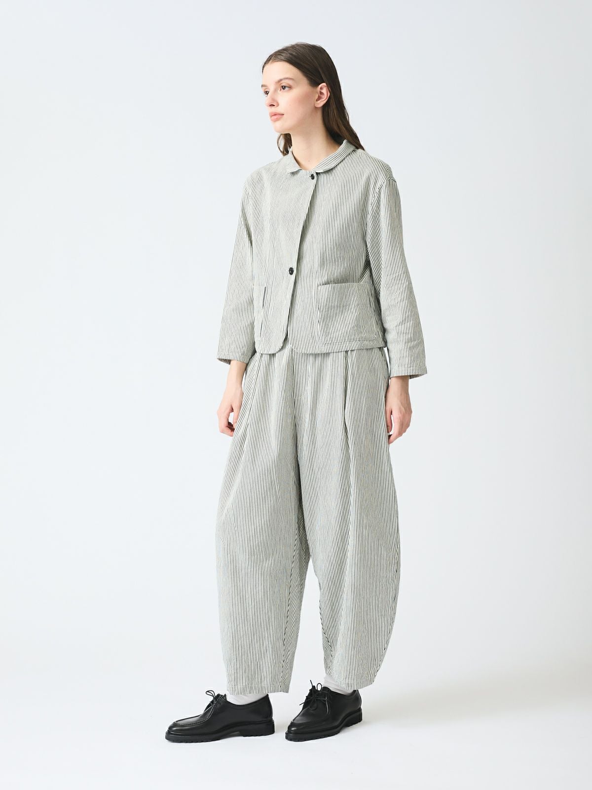 mizuiro ind ヒッコリーワイドテーパードパンツ｜ MARcourt ONLINE