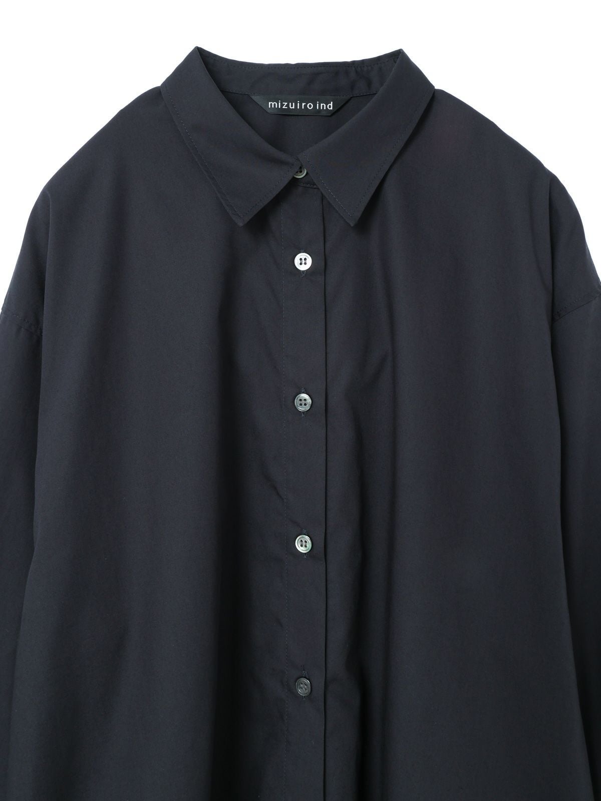 mizuiro ind/25ss パンチングワイドシャツ/試着のみ/黒/ブラック mizuiro ind/25ss パンチングワイドシャツ/試着のみ/黒/ブラック