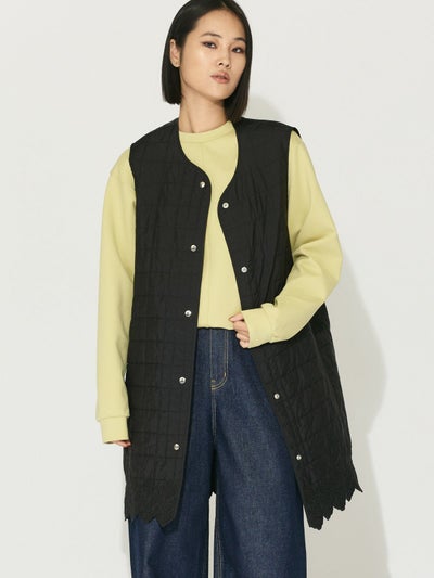 MIDIUMISOLID for Ladies 刺繍キルティングベスト[A]｜ MARcourt 