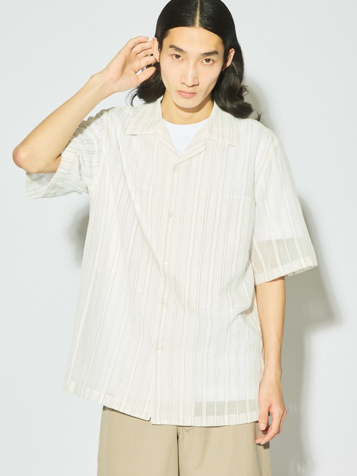MIDIUMISOLID Men's シアーストライプシャツ[A]｜ MARcourt ONLINE