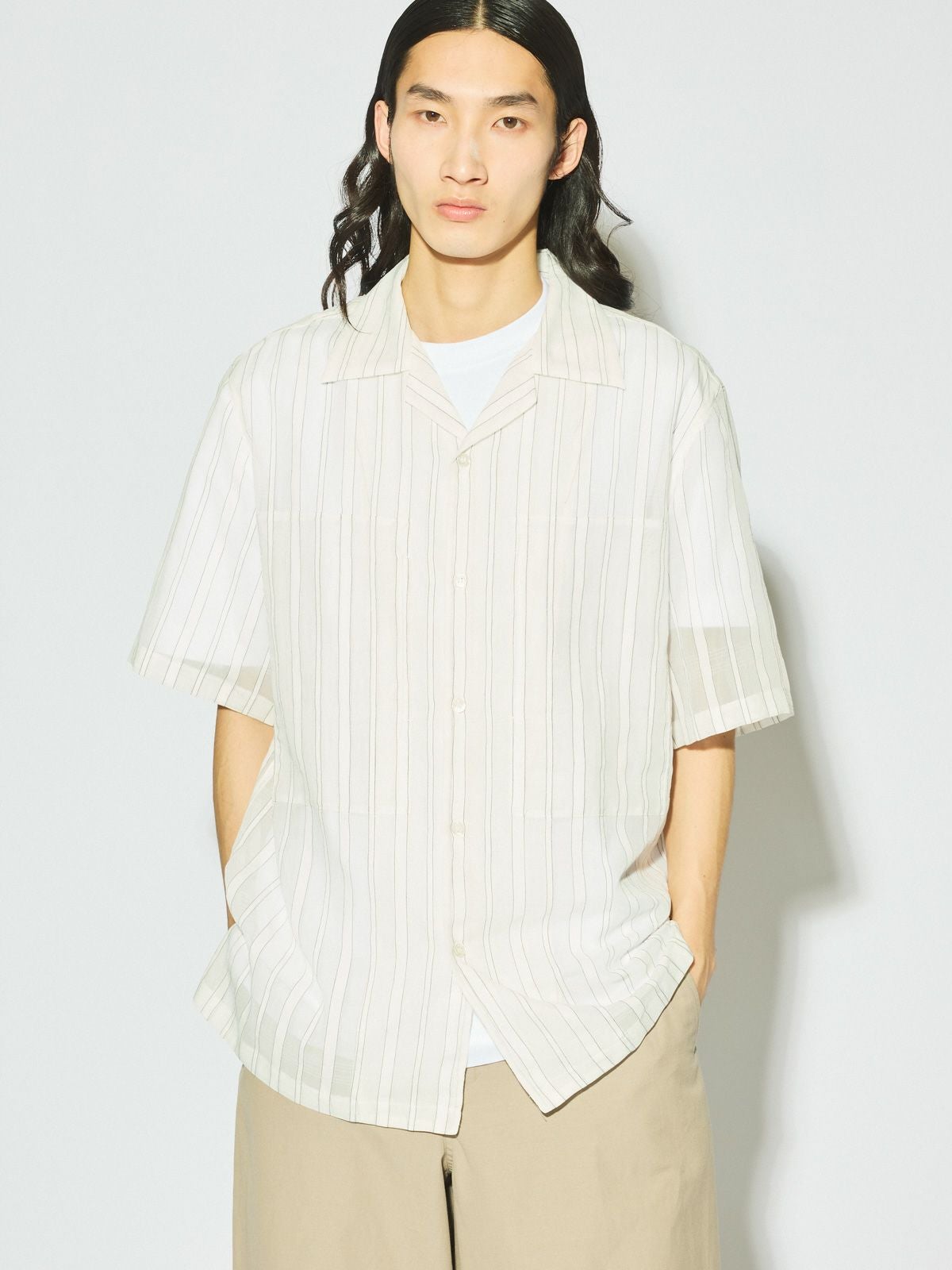 MIDIUMISOLID Men's シアーストライプシャツ[A]｜ MARcourt ONLINE