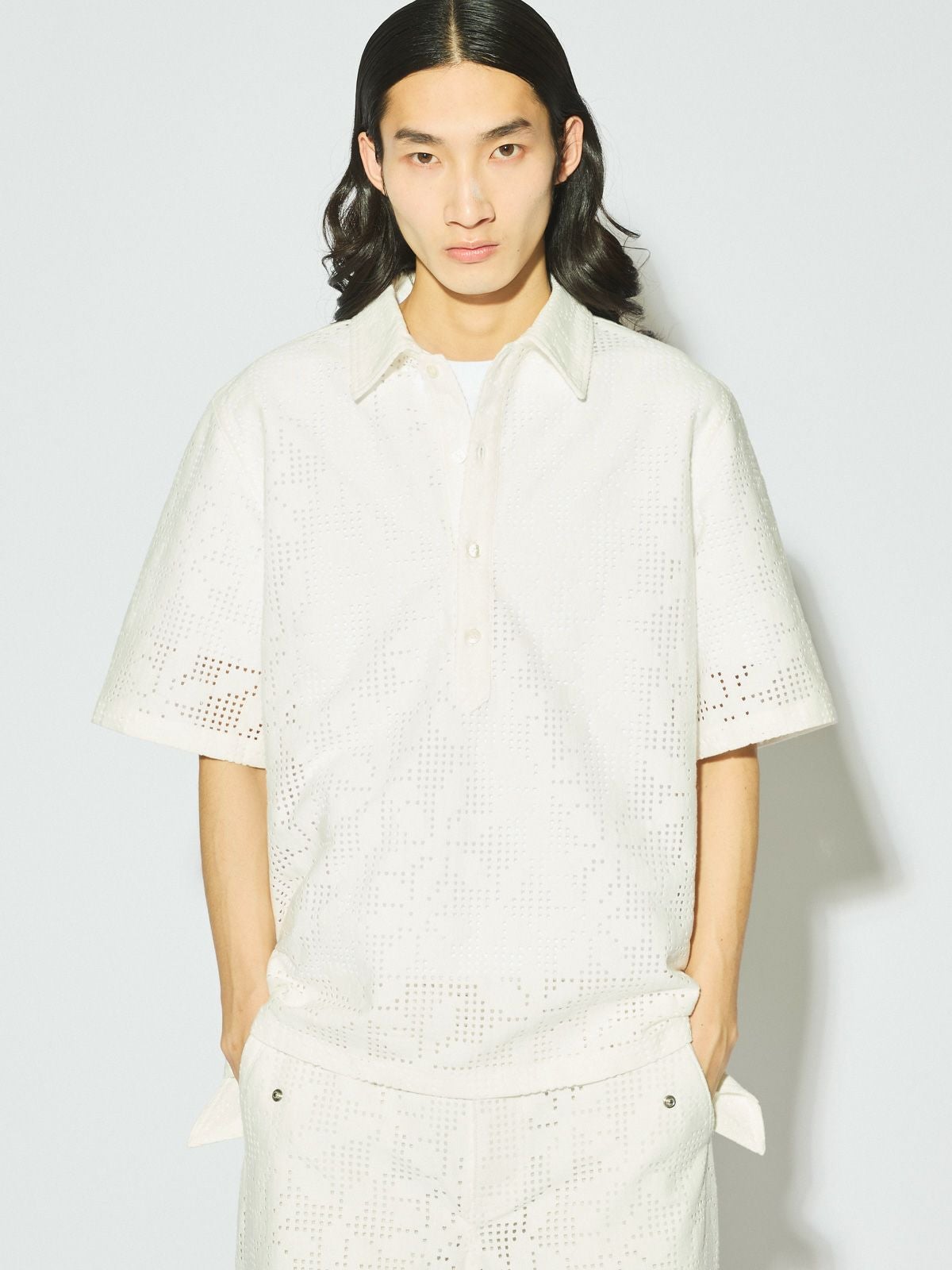 アメリヴィンテージ　レースポロシャツ Ameri（アメリ）の「LACE POLO SHIRT（シャツ/ブラウス）」 - WEAR