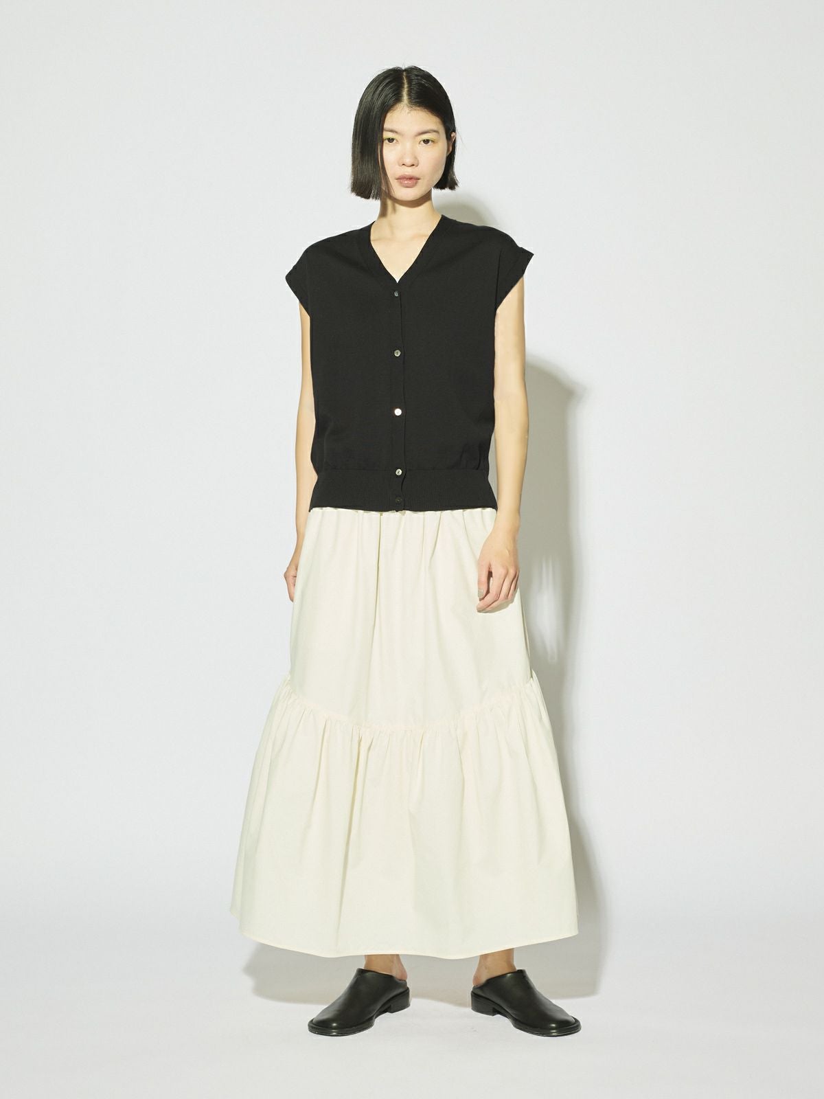 MIDIUMISOLID for Ladies ノースリーブVネックカーディガン[A