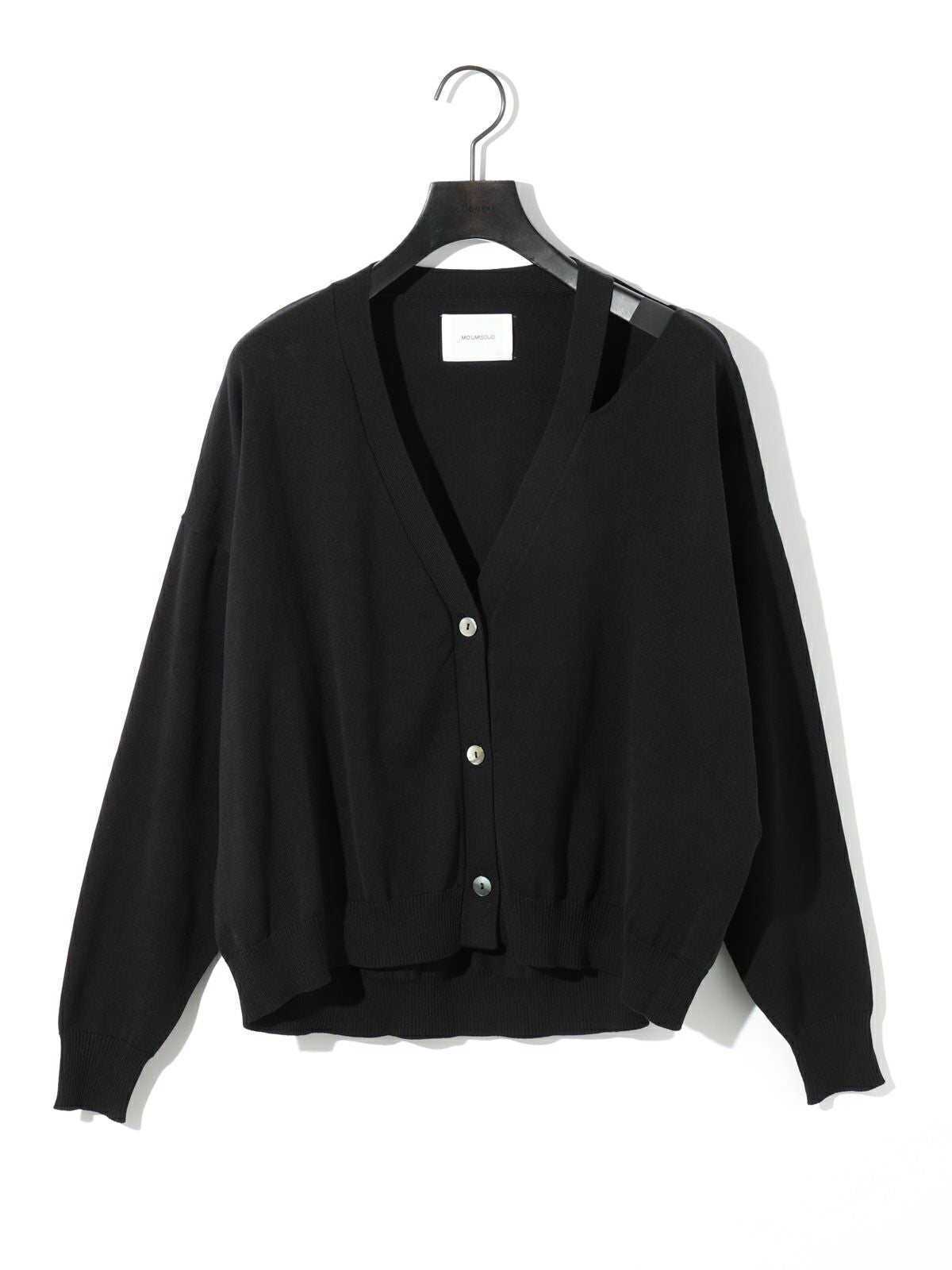 MIDIUMISOLID for Ladies カットアウトネックワイドカーディガン[A