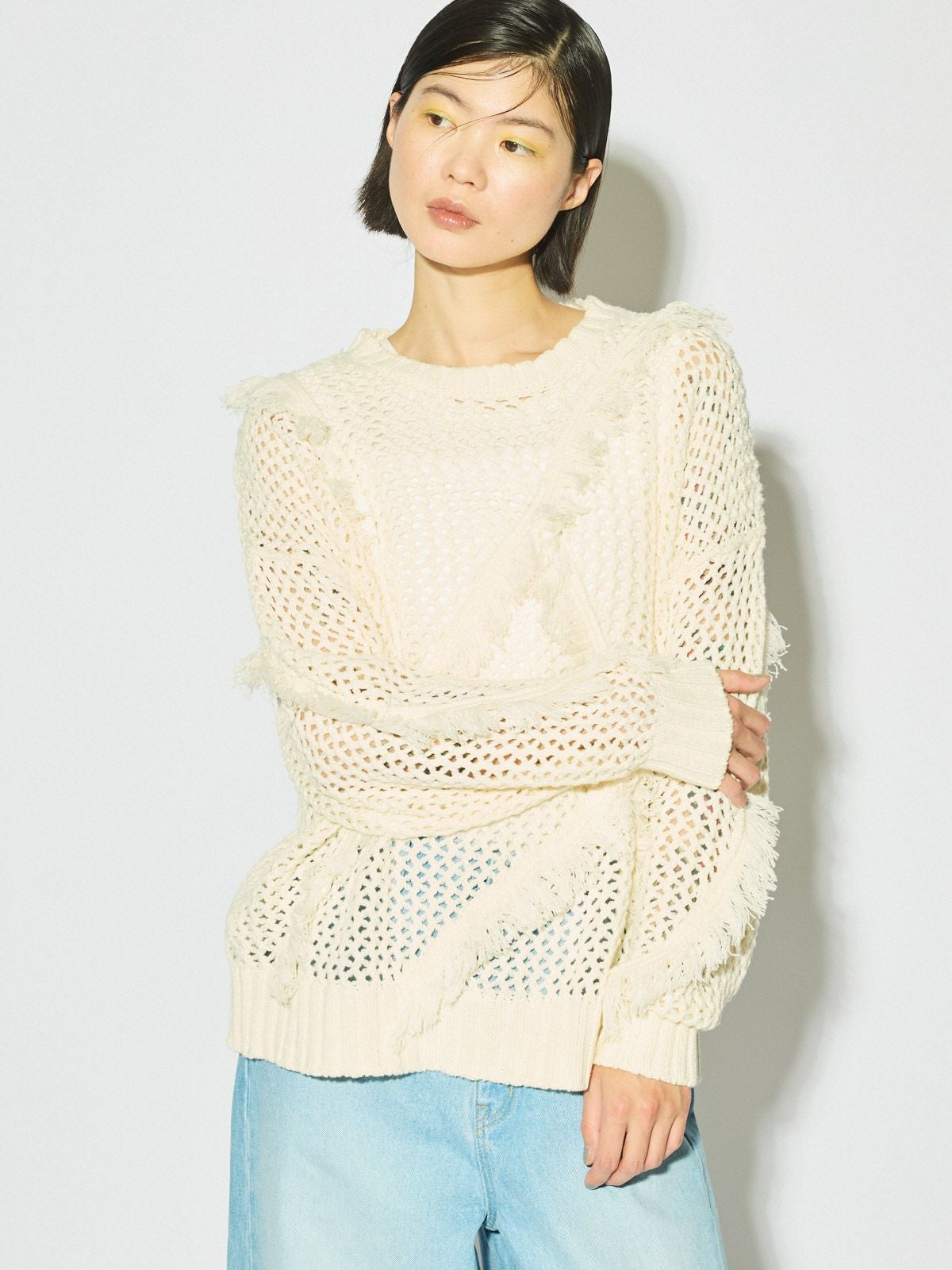 MIDIUMISOLID for Ladies フリンジメッシュプルオーバー[A]｜ MARcourt