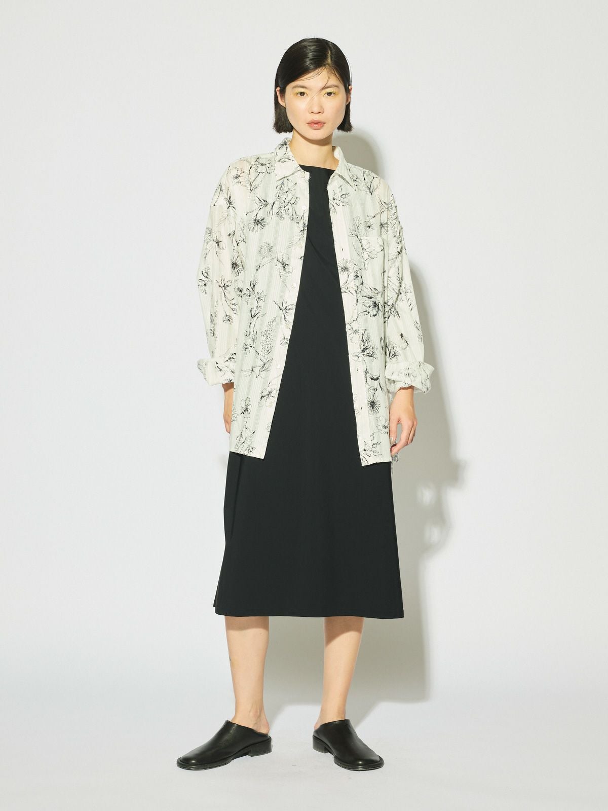 MIDIUMISOLID for Ladies ストレッチボートネックワンピース
